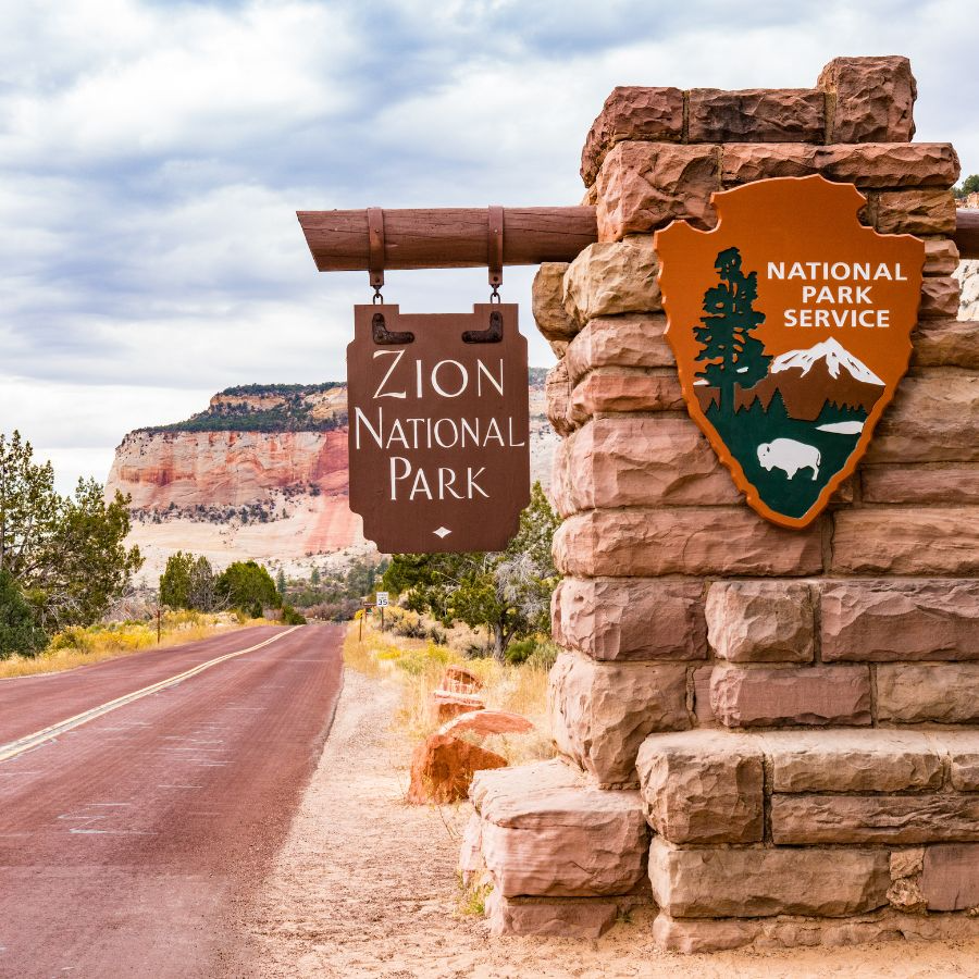 Zion National Park entrance sign